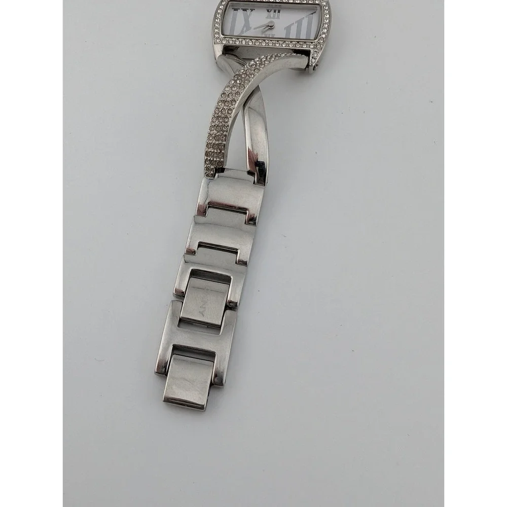 DKNY Pave Crystal Watch Women 28mm Case‎ Silver 6.5